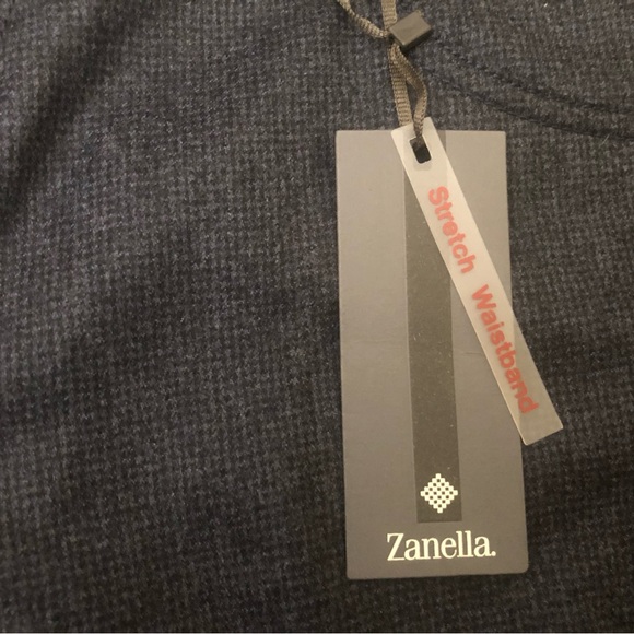 Mens designer slacks. Blue and black check. Light weight. New. - Picture 3 of 5